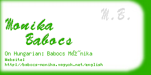 monika babocs business card